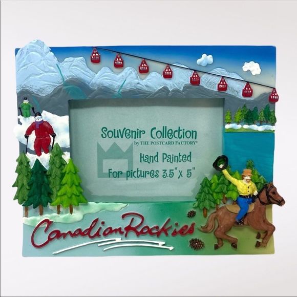 🆕 VINTAGE | Canadian Rockies Hand Painted Picture Frame - Picture 1 of 4